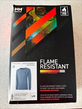 Helly Hansen New in-box Flame Resistant Men's Long-Sleeve Crewneck Shirt - Blue